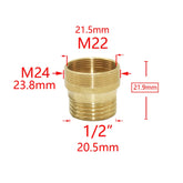 Messing 1/2 "Zu M22/20/24/16/18/28 Gewinde Anschluss Für Wasserhahn Bad Dusche Anschluss Kupfer Bubbler Adapter
